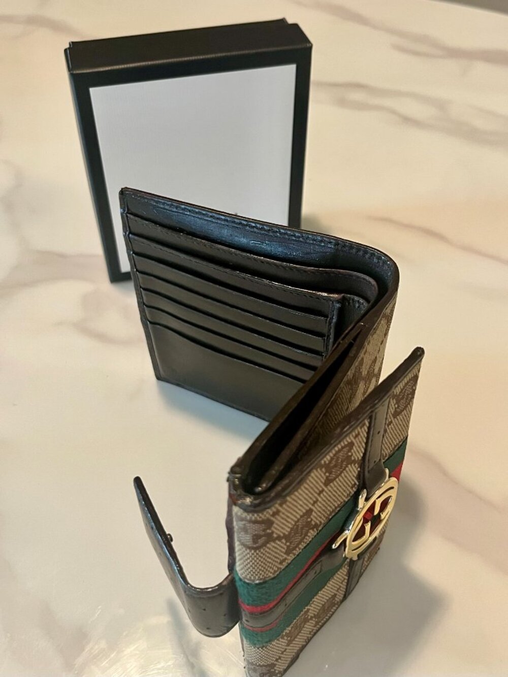 Authentic Vintage Gucci Ophidia GG Canvas Wallet + Box - Picture 6 of 15